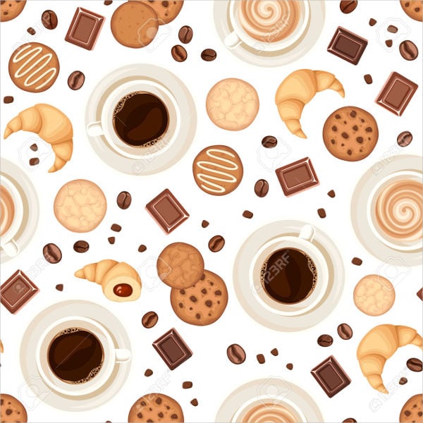 vector cookies coffee cup pattern