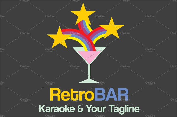 retro bar logo design