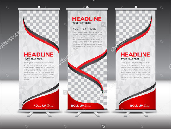 roll up banner vector