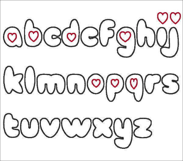 love heart font