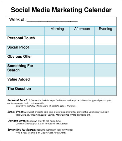 20+ Social Media Calendar Templates – Free Sample, Example Format Download!