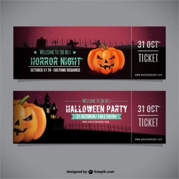 free hallowen party ticket template