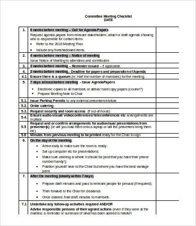 Meeting Checklist Template 17 Free Word PDF Documents Download Meeting Checklist Template 17 Free Word PDF Documents Download