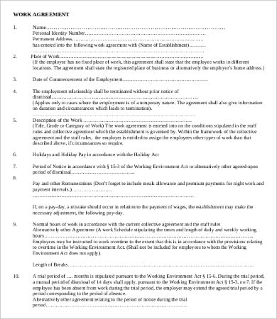 employee-work-agreement-template