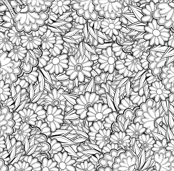 abstract flower coloring page