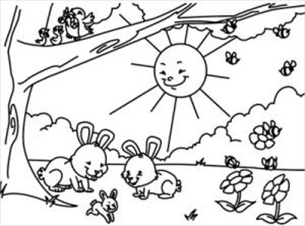 kindergarten spring coloring page