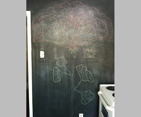 spring chalkboard drawing