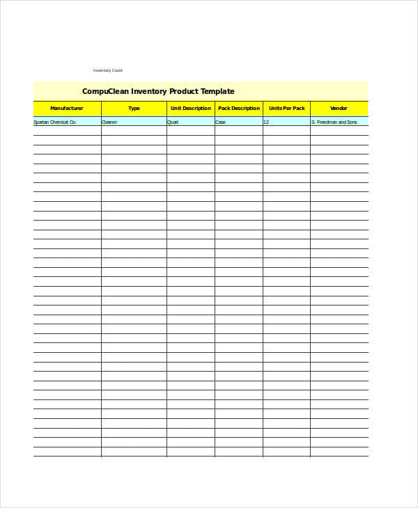 excel product inventory template