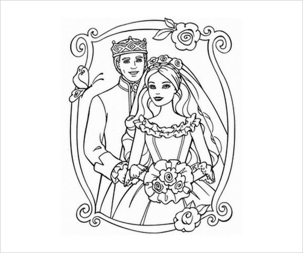 printable wedding coloring page