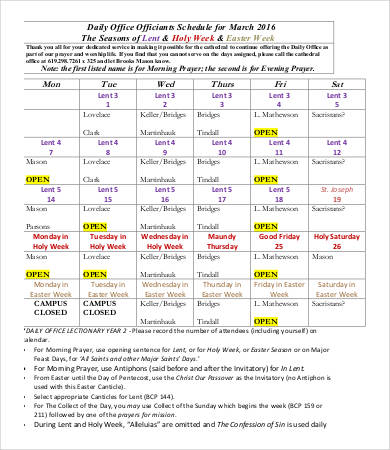 Office Schedule Template - 10+ Free Word, PDF Documents Download | Free ...