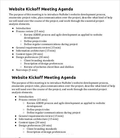 Kickoff Meeting Agenda Template - 9+ Free Sample, Example, Format