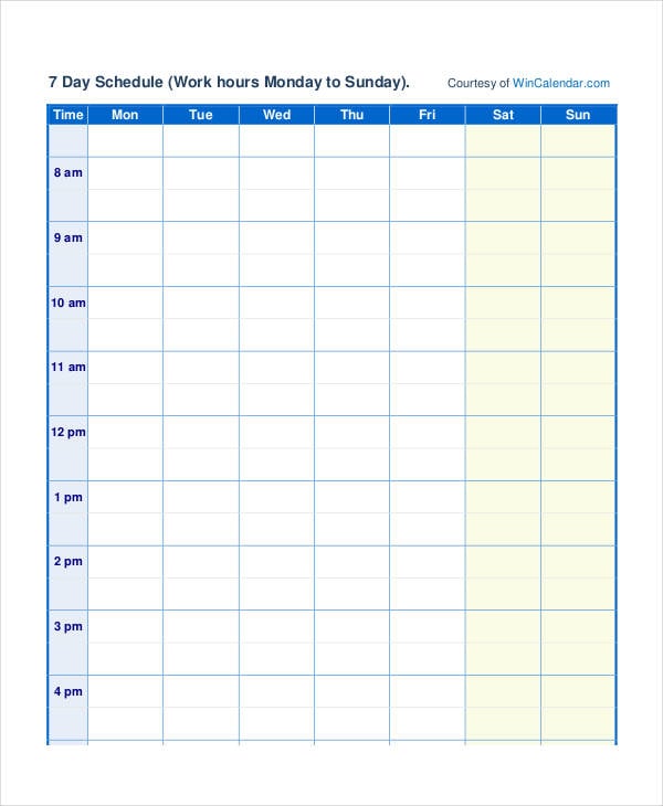 Scheduling Calendar Templates 5 Free PDF Documents Download
