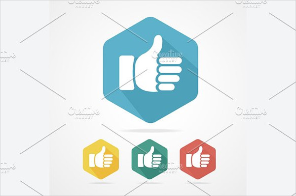 cursor thumb up icons set