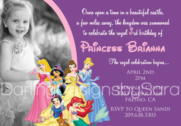 disney birthday invitation photo template