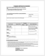 standard certificate of insurance template free download min