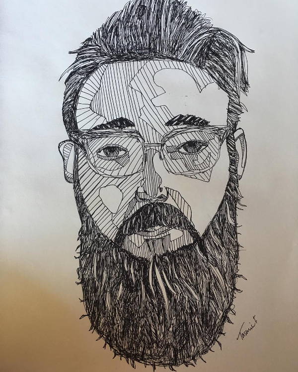 hipster line drawing