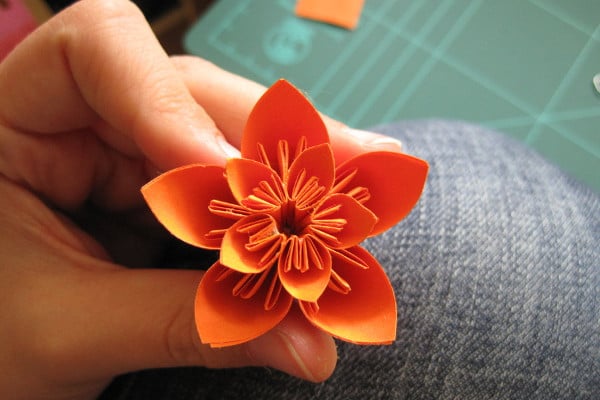 orange paper flower