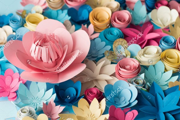 colorful paper flower template