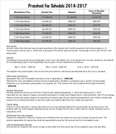 Preschool Schedule Template - 8+ Free Word, PDF Documents Download