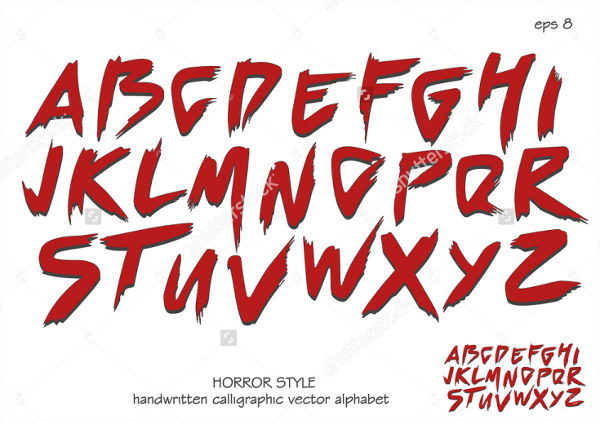 handwritten blood font