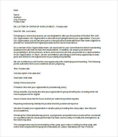 Employment Letter - 18+ Free Sample, Example, Format