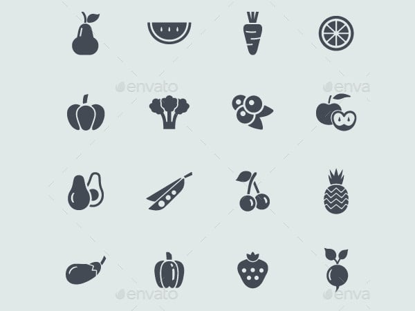 fruits and vegetable icons