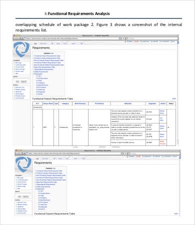 functional requirements analysis template