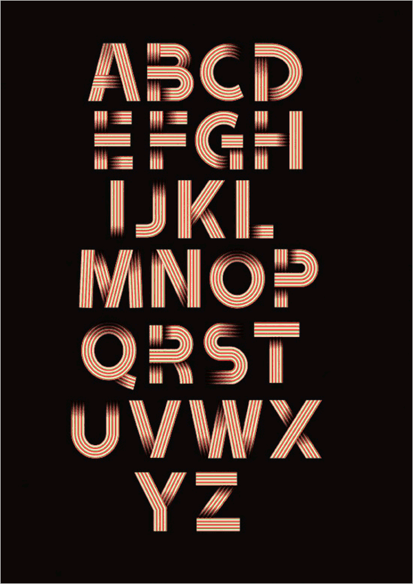 ribbon alphabet font