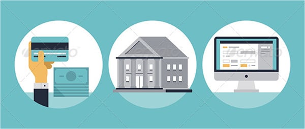 online banking flat icons
