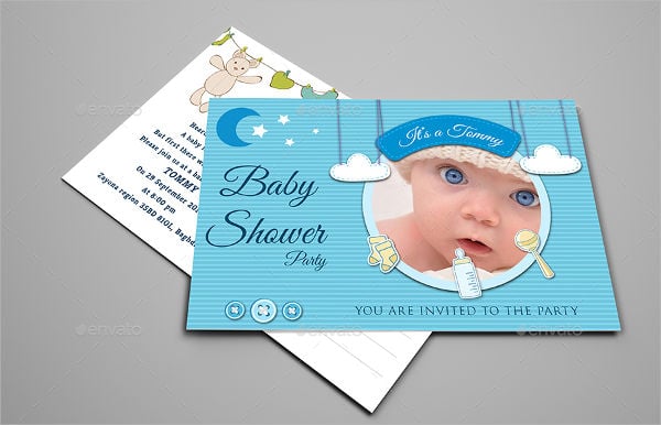 printable baby shower postcard