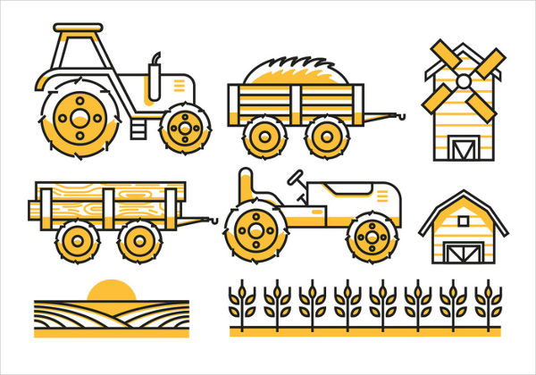 flat agriculture icons