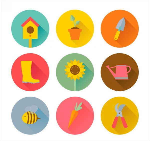 colored gardening icons