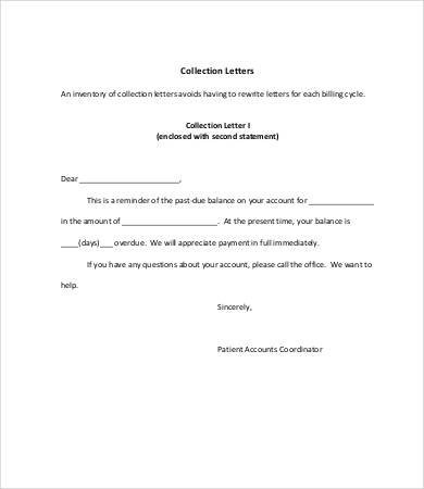 personal collection letter template