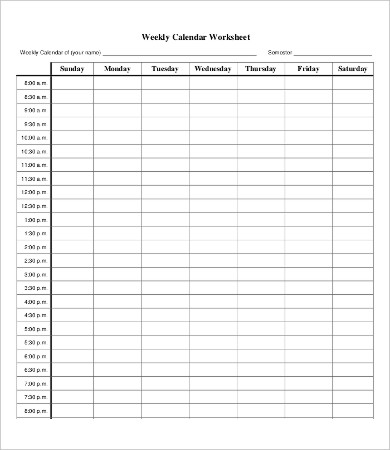 22 blank daily schedule page pics printables collection