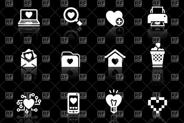valentines day icons vector