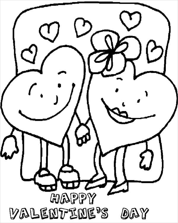 free valentines day colouring page
