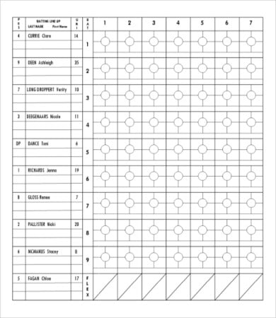 printable softball score sheet