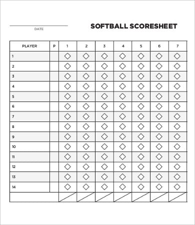 vertical softball score sheet template