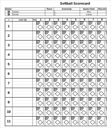 13+ Softball Score Sheet Templates - PDF, DOC