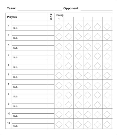 generic softball score sheet