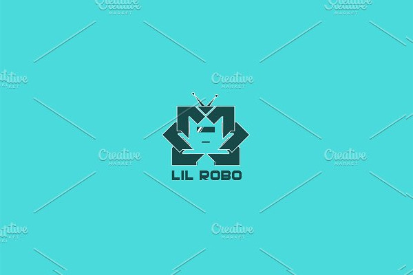 little robot logo template