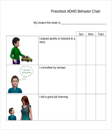 preschool behavior chart template