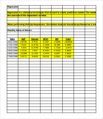 regression analysis in excel for mac