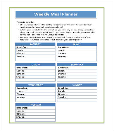 Printable Weekly Planner - 12+ Free Word, PDF Documents Download