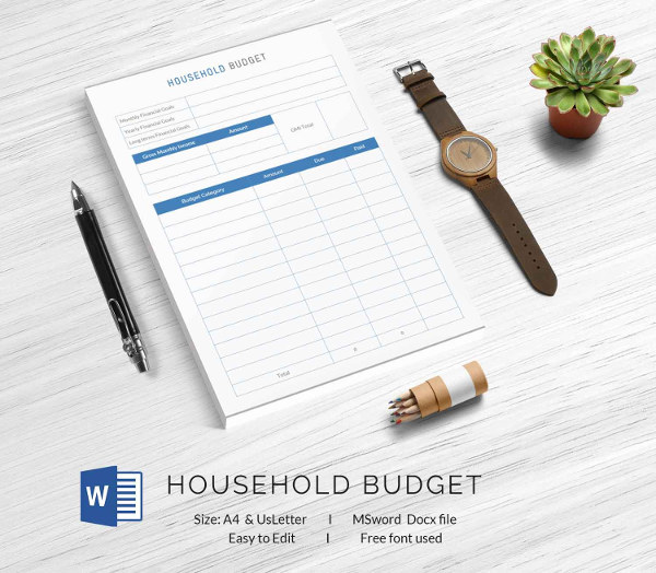 household budget template