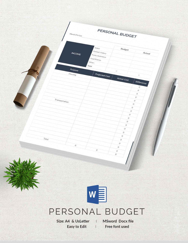 personal budget template