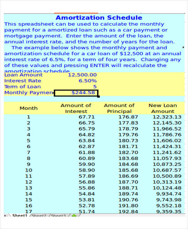 8+ Car Loan Amortization Schedules - Google Docs, Apple Pages, Ms Word ...
