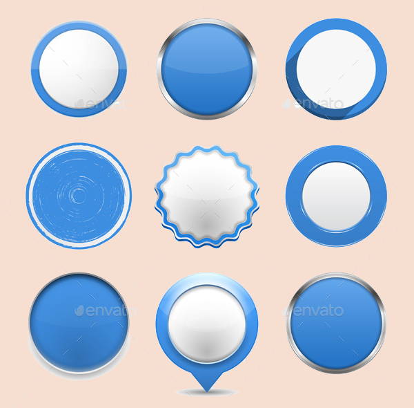 blue rounded buttons