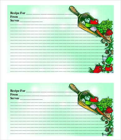 free printable recipe card template
