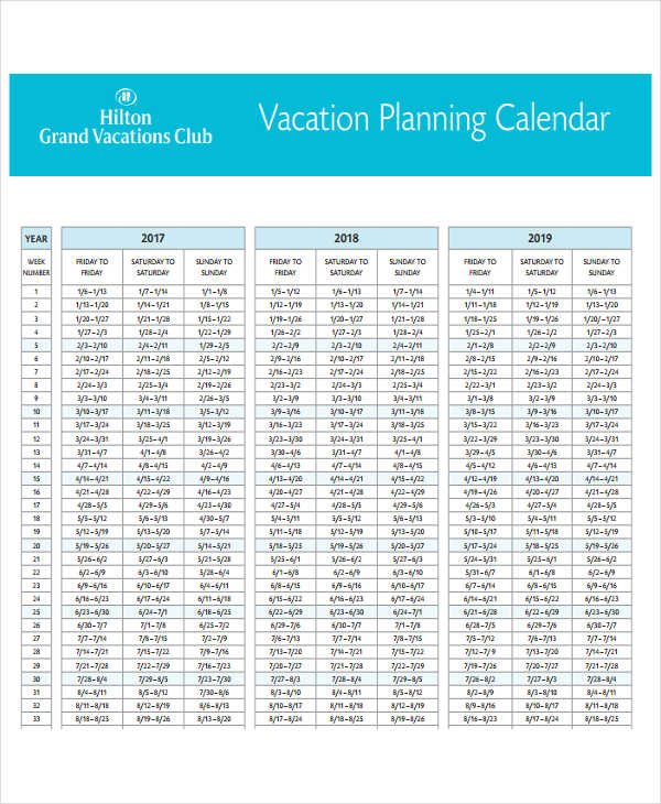 vacation planning calendar template